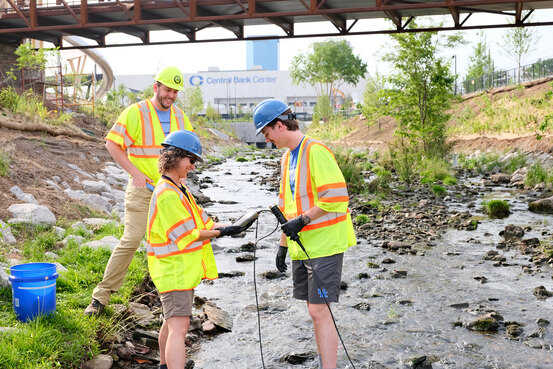 CSI team doing water quality monitoring